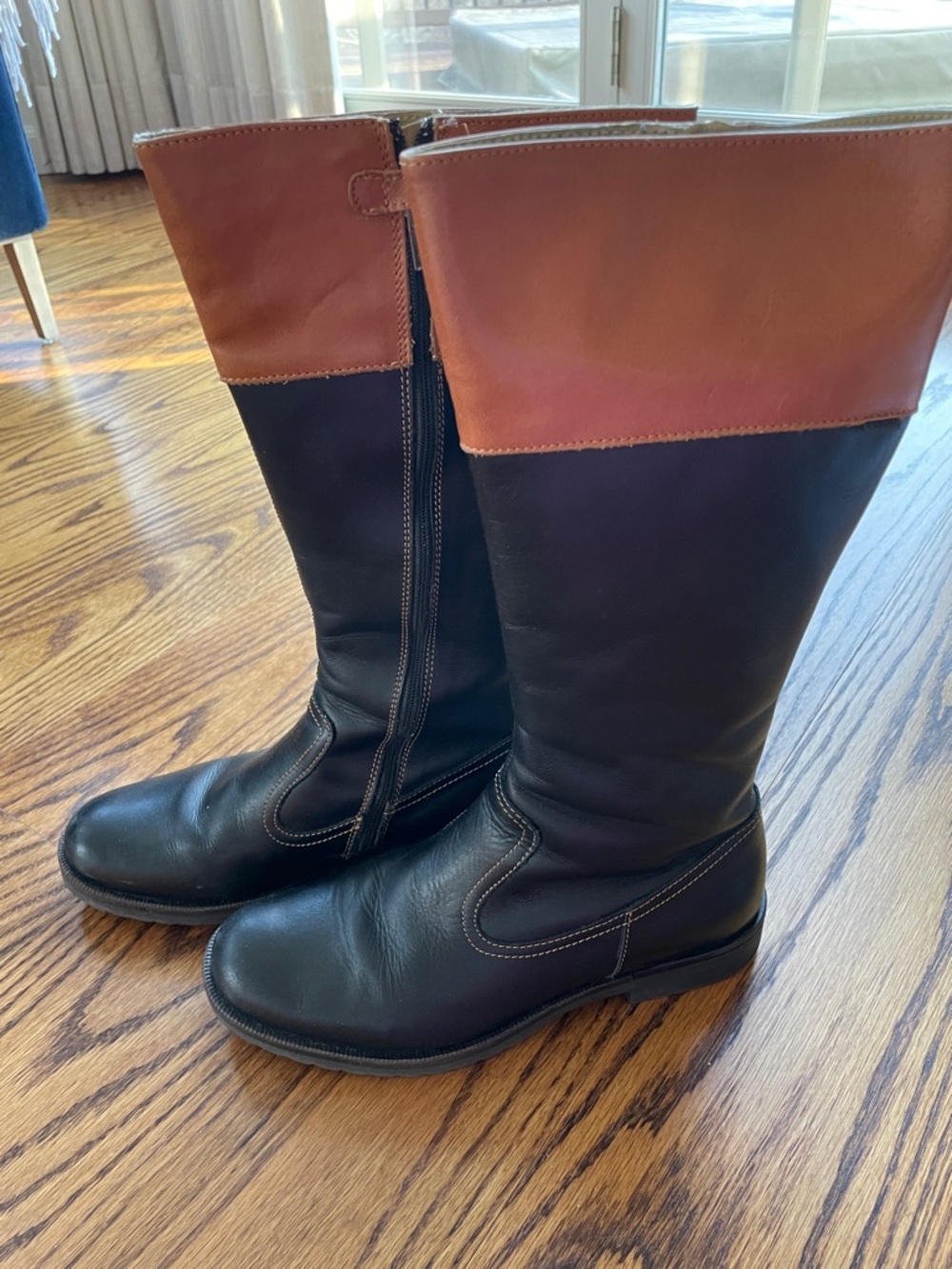 Primigi Two-Tone Brown and Black Tall Leather Riding Boots